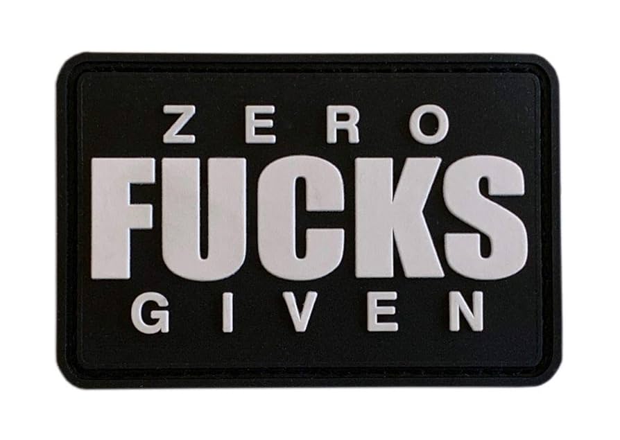 Amazon.com: Zero Fucks Given Tactical Patch [PVC Rubber-3.0
